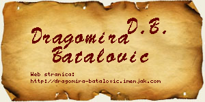 Dragomira Batalović vizit kartica